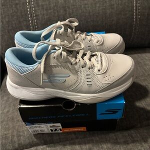 Skechers Gray and Light Blue Athletic Shoes